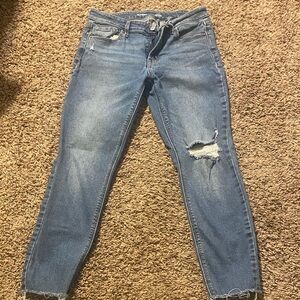 Old Navy Women's Ripped Blue Skinny Jeans